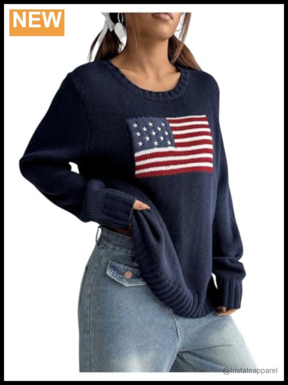 SweatyRocks Women's Long Sleeve Sweater Round Neck Loose Pullover
